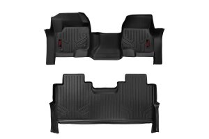Ford F-350 Super Duty Floor Mats - Front + Rear - Rough Country - FR Bench - '17-'23 Ford F-350 Super Duty Floor Mats - Front + Rear - Rough Country - FR Bench - '17-'23
